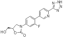 CAS # 1771765-84-4, (5R)-3-[3-Fluoro-4-[6-(2H-tetrazol-5-yl)-3-pyridinyl]phenyl]-5-(hydroxymethyl)-2-oxazolidinone