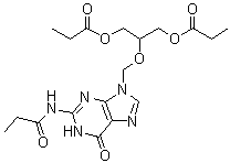 CAS # 177216-32-9, N-[6,9-Dihydro-6-oxo-9-[[2-(1-oxopropoxy)-1-[(1-oxopropoxy)methyl]ethoxy]methyl]-1H-purin-2-yl]propanamide