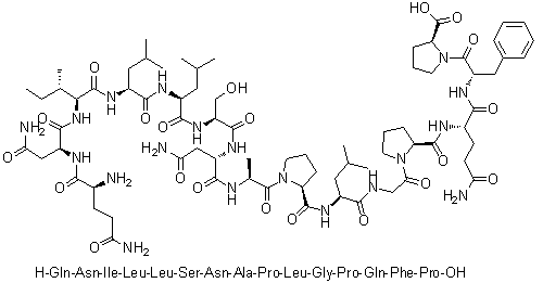 CAS # 177333-26-5, L-Glutaminyl-L-asparaginyl-L-isoleucyl-L-leucyl-L-leucyl-L-seryl-L-asparaginyl-L-alanyl-L-prolyl-L-leucylglycyl-L-prolyl-L-glutaminyl-L-phenylalanyl-L-proline