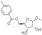 甲基 alpha-D-呋喃核糖苷 5-(4-甲基苯甲酸酯)分子结构 (CAS 177415-17-7)