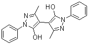 structure of CAS# 177415-76-8, 3,3'-二甲基-1,1'-二苯基[4,4'-联-1H-吡唑]-5,5'-二醇