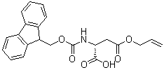 structure of CAS# 177609-12-0, N-[(9H-Fluoren-9-ylmethoxy)carbonyl]-D-aspartic acid 4-(2-propen-1-yl) ester