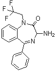 3-氨基-1,3-二氢-5-苯基-1-(2,2,2-三氟乙基)-2H-1,4-苯并二氮杂卓-2-酮分子结构 (CAS 177954-78-8)