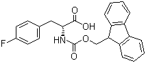 Fmoc-D-4-氟苯丙氨酸分子结构 (CAS 177966-64-2)