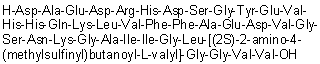 CAS # 178302-50-6, L-alpha-Aspartyl-L-alanyl-L-alpha-glutamyl-L-alpha-aspartyl-L-arginyl-L-histidyl-L-alpha-aspartyl-L-serylglycyl-L-tyrosyl-L-alpha-glutamyl-L-valyl-L-histidyl-L-histidyl-L-glutaminyl-L-lysyl-L-leucyl-L-valyl-L-phenylalanyl-L-phenylalanyl-L-alanyl-L-alpha-glutamyl-L-alpha-aspartyl-L-valylglycyl-L-seryl-L-asparaginyl-L-lysylglycyl-L-alanyl-L-isoleucyl-L-isoleucylglycyl-L-leucyl-(2S)-2-amino-4-(methylsulfinyl)butanoyl-L-valylglycylglycyl-L-valyl-L-valine