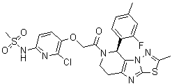 (S)-N-[6-氯-5-[2-[5-(2-氟-4-甲基苯基)-2-甲基-7,8-二氢-[1,3,4]噻二唑并[2',3':2,3]咪唑并[4,5-c]吡啶-6(5H)-基]-2-氧代乙氧基]吡啶-2-基]甲烷磺酰胺分子结构 (CAS 1783256-96-1)