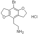 structure of CAS# 178557-21-6, 8-溴-2,3,6,7-四氢苯并[1,2-b:4,5-b']二呋喃-4-乙胺盐酸盐