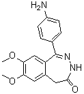 1-(4-氨基苯基)-3,5-二氢-7,8-二甲氧基-4H-2,3-苯并二氮杂卓-4-酮分子结构 (CAS 178616-26-7)