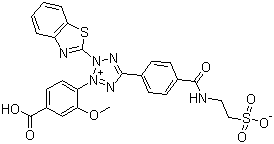2-苯并噻唑基-3-(4-羧基-2-甲氧苯基)-5-[4-(2-磺乙基氨基甲酰)苯基]-2H-四氮唑分子结构 (CAS 178925-54-7)
