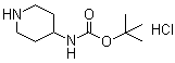 哌啶-4-基氨基甲酸叔丁基酯单盐酸盐分子结构 (CAS 179110-74-8)