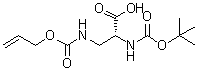 structure of CAS# 179251-60-6, N-[(1,1-Dimethylethoxy)carbonyl]-3-[[(2-propen-1-yloxy)carbonyl]amino]-D-alanine