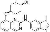 structure of CAS# 1792999-26-8, 顺式-4-[[2-(1H-苯并咪唑-6-基氨基)-8-喹唑啉基]氧基]环己醇