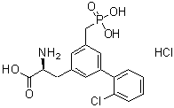 (S)-alpha-氨基-2'-氯-5-(膦酰甲基)-[1,1'-联苯]-3-丙酸盐酸盐分子结构 (CAS 179411-93-9)