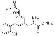 (S)-alpha-氨基-2'-氯-5-(膦酰甲基)-[1,1'-联苯]-3-丙酸单铵盐分子结构 (CAS 179411-94-0)