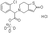 2-氧代氯吡格雷-<sup>13</sup>C,d<sub>3</sub>盐酸盐分子结构 (CAS 1794713-84-0)