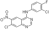 7-氯-N-(3-氯-4-氟苯基)-6-硝基-4-氨基喹唑啉分子结构 (CAS 179552-73-9)