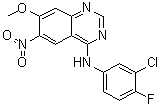 N-(3-氯-4-氟苯基)-7-甲氧基-6-硝基喹唑啉-4-胺分子结构 (CAS 179552-74-0)