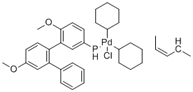 structure of CAS# 1798781-99-3, [(1,2,3-?)-2-Buten-1-yl]chloro[dicyclohexyl(2',6'-dimethoxy[1,1'-biphenyl]-2-yl)phosphine-?P]palladium
