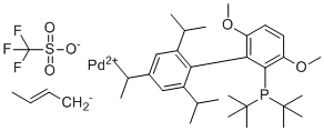 Tbubrettphos 钯(烯丙基)三氟甲烷磺酸盐分子结构 (CAS 1798782-17-8)