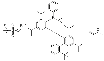 tBuXPhos 钯(烯丙基)三氟甲烷磺酸盐分子结构 (CAS 1798782-25-8)