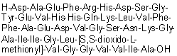 L-alpha-天冬氨酰-L-丙氨酰-L-alpha-谷氨酰-L-苯丙氨酰-L-精氨酰-L-组氨酰-L-alpha-天冬氨酰-L-丝氨酰甘氨酰-L-酪氨酰-L-alpha-谷氨酰-L-缬氨酰-L-组氨酰-L-组氨酰-L-谷氨酰胺酰-L-赖氨酰-L-亮氨酰-L-缬氨酰-L-苯丙氨酰-L-苯丙氨酰-L-丙氨酰-L-alpha-谷氨酰-L-alpha-天冬氨酰-L-缬氨酰甘氨酰-L-丝氨酰-L-天冬氨酰胺酰-L-赖氨酰甘氨酰-L-丙氨酰-L-异亮氨酰-L-异亮氨酰甘氨酰-L-亮氨酰-S,S-二氧代-L-蛋氨酰-L-缬氨酰甘氨酰甘氨酰-L-缬氨酰-L-缬氨酰-L-异亮氨酰-L-丙氨酸分子结构 (CAS 1802086-69-6)