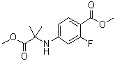 2-氟-4-[(2-甲氧基-1,1-二甲基-2-氧代乙基)氨基]苯甲酸甲酯分子结构 (CAS 1802242-47-2)