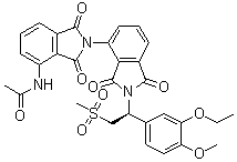 N-[2'-[(1S)-1-(3-乙氧基-4-甲氧基苯基)-2-(甲基磺酰基)乙基]-1,1',3,3'-四氢-1,1',3,3'-四氧代[2,4'-联-2H-异吲哚]-4-基]乙酰胺分子结构 (CAS 1802246-60-1)