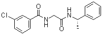 structure of CAS# 1802326-66-4, 3-Chloro-N-[2-oxo-2-[[(1S)-1-phenylethyl]amino]ethyl]benzamide