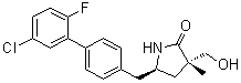 (3S,5R)-5-[(5'-氯-2'-氟[1,1'-联苯]-4-基)甲基]-3-(羟基甲基)-3-甲基-2-吡咯烷酮分子结构 (CAS 1802379-04-9)