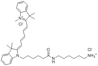 structure of CAS# 1807529-70-9, Cy5-Amine chloride hydrochloride