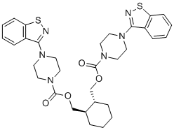CAS # 1807983-61-4, Lurasidone Impurity 22, ((1R,2R)-cyclohexane-1,2-diyl)bis(methylene) bis(4-(benzo[d]isothiazol-3-yl)piperazine-1-carboxylate)
