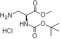 (2S)-3-氨基-2-[[(叔丁氧基)羰基]氨基]丙酸甲酯盐酸盐分子结构 (CAS 181228-33-1)