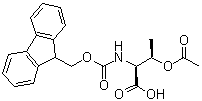 O-乙酰基-N-[芴甲氧羰基]-L-苏氨酸分子结构 (CAS 181817-14-1)