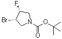structure of CAS# 1818847-23-2, (3R,4S)-rel-3-溴-4-氟-1-吡咯烷羧酸叔丁酯