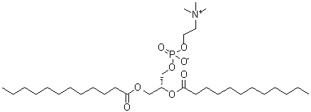 L-alpha-二月桂酰甘油-3-磷酰胆碱分子结构 (CAS 18194-25-7)