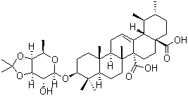CAS # 182132-59-8, Quinovic acid 3-O-(3',4'-O-isopropylidene)-beta-D-fucopyranoside, (3beta)-3-[[6-Deoxy-3,4-O-(1-methylethylidene)-beta-D-galactopyranosyl]oxy]urs-12-ene-27,28-dioic acid