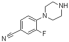 structure of CAS# 182181-38-0, 3-Fluoro-4-(piperazin-1-yl)benzonitrile