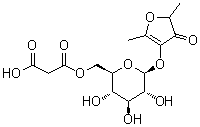 4-[[6-O-(羧基乙酰基)-beta-D-吡喃葡萄糖基]氧基]-2,5-二甲基-3(2H)-呋喃酮分子结构 (CAS 182236-12-0)