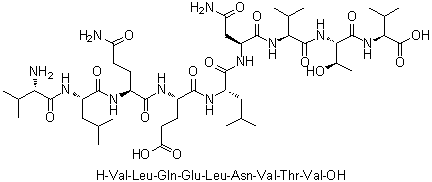 L-缬氨酰-L-亮氨酰-L-谷氨酰胺酰-L-alpha-谷氨酰-L-亮氨酰-L-天冬氨酰胺酰-L-缬氨酰-L-苏氨酰-L-缬氨酸分子结构 (CAS 182253-77-6)