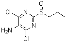 4,6-二氯-2-(丙基亚磺酰基)-5-嘧啶胺分子结构 (CAS 1823431-32-8)