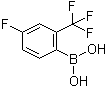 (4-氟-2-三氟甲基苯基)硼酸分子结构 (CAS 182344-16-7)