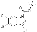 5-溴-6-氯-3-羟基-1H-吲哚-1-羧酸叔丁酯分子结构 (CAS 1823497-56-8)