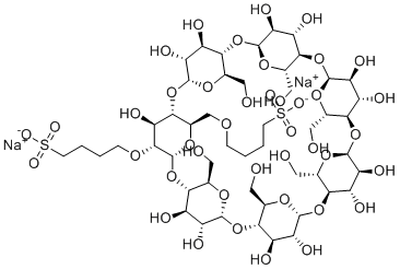 磺丁基-beta-环糊精钠盐分子结构 (CAS 182410-00-0)
