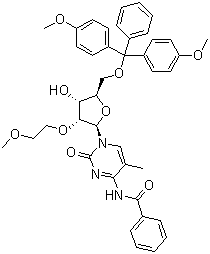 N-苯甲酰基-2'-O-甲氧基乙基-5-O-二甲氧基三苯甲基-5-甲基胞苷分子结构 (CAS 182496-01-1)