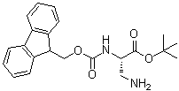 3-氨基-N-[(9H-芴-9-基甲氧基)羰基]-L-丙氨酸叔丁酯分子结构 (CAS 182618-30-0)