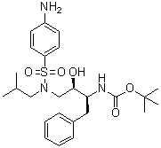 [(1S,2R)-3-[[(4-氨基苯基)磺酰基](异丁基)氨基]-1-苄基-2-羟基丙基]氨基甲酸叔丁酯分子结构 (CAS 183004-94-6)