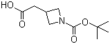 N-Boc-3-氮杂环丁烷乙酸分子结构 (CAS 183062-96-6)