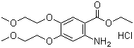 2-氨基-4,5-双(2-甲氧基乙氧基)苯甲酸乙酯盐酸盐分子结构 (CAS 183322-17-0)