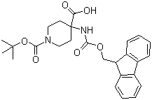 N-Boc-4-(Fmoc-氨基)哌啶-4-甲酸分子结构 (CAS 183673-66-7)
