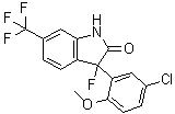 3-(5-氯-2-甲氧基苯基)-3-氟-1,3-二氢-6-(三氟甲基)-2H-吲哚-2-酮分子结构 (CAS 183720-28-7)